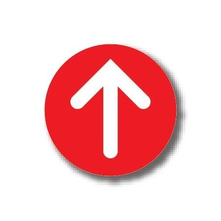 Ergomat 4in CIRCLE SIGNS - Red Arrow DSV-SIGN 16 #6138 -UEN